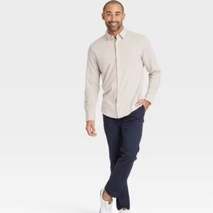 Goodfellow & Co Men's Long Sleeve Casual Dress Shirt Taupe Size M - NWT